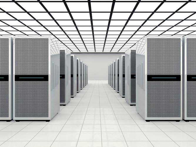 数据中心在一个宽敞明亮的房间里图片